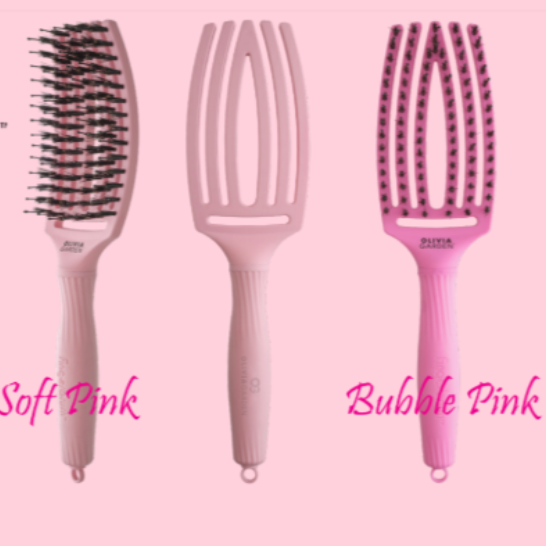 Olivia Garden Fingerbrush Pink Think Feel your boobs- BUBBLE PINK