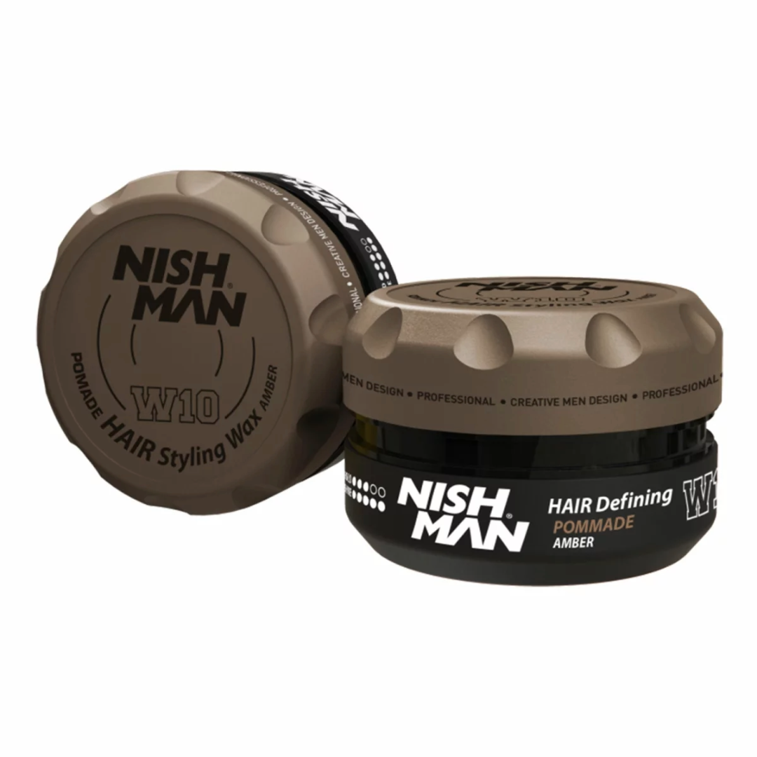 Nish Man W10 Hair Styling Wax Pomade Amber 100 ml - 6 Pack