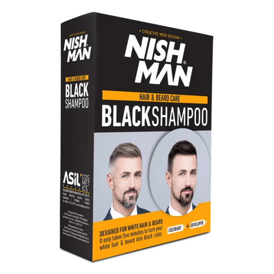 Nish Man Black Shampoo Hair&Beard Care 2x200ml