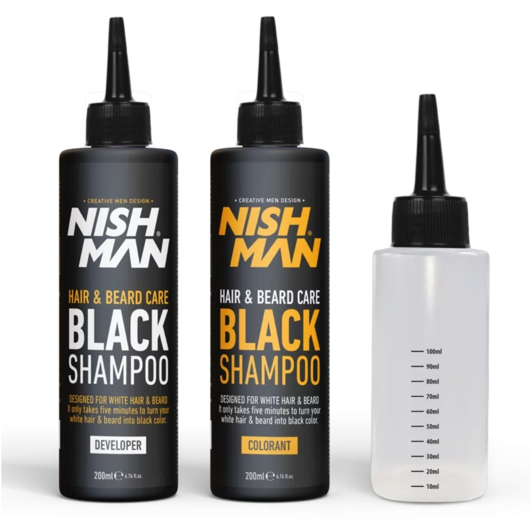 Nish Man Black Shampoo Hair&Beard Care 2x200ml