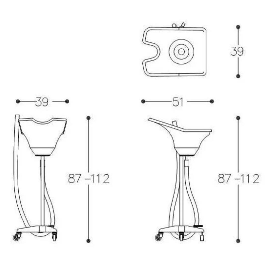 Alteq Mobiles Waschbecken, verstellbares Pedal