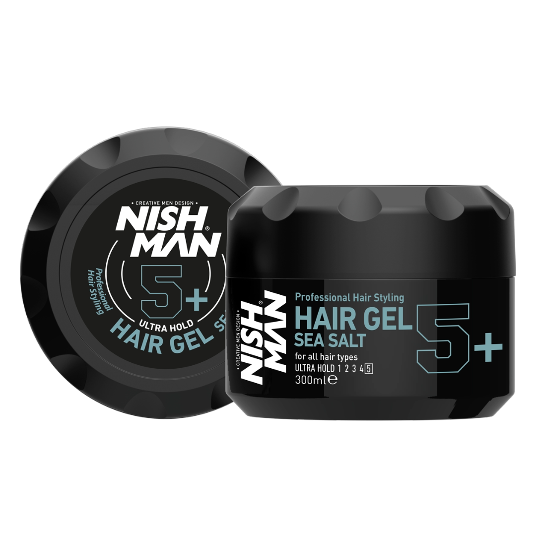 Nish Man Hair Gel 5+ Sea Salt 300ml 3-Pack