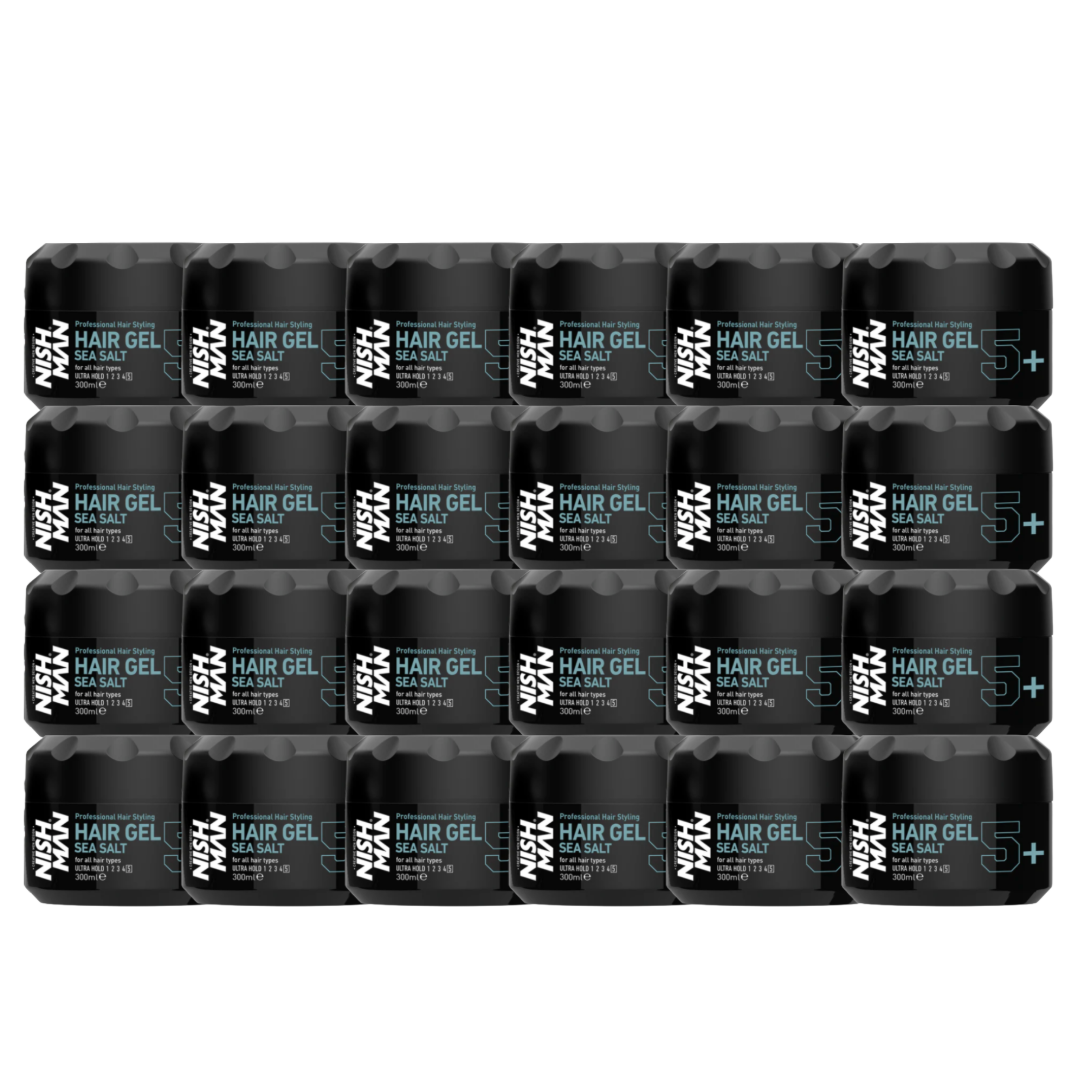 Nish Man Hair Gel 5+ Sea Salt 300ml 24-Pack