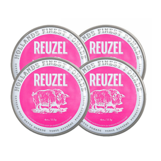 Reuzel Pomade Extreme Hold Matte Pink 113g - 4 Pieces