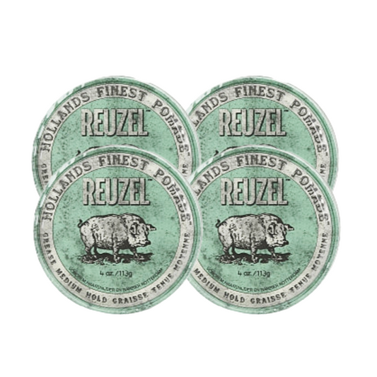 Reuzel Pomade Green Medium Hold 113 gram - 4 PIECES