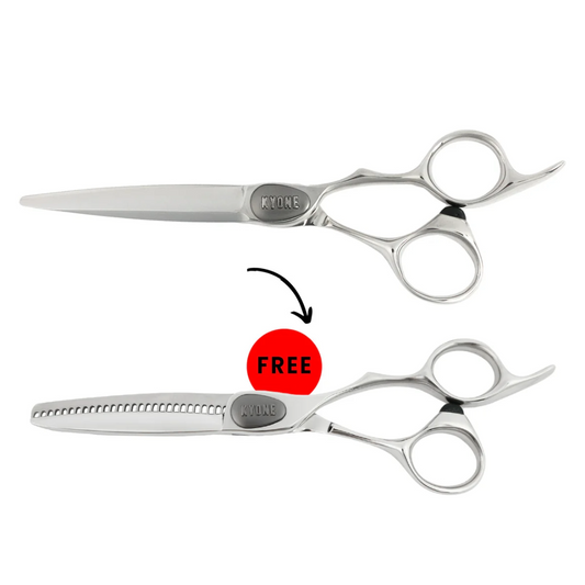 Kyone K20 haircutting scissors + free K20T thinning scissors - PROMO