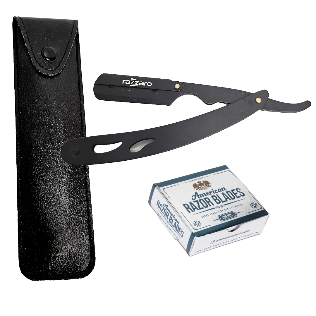 Razzaro Rasierer + 100  American Razor Blades schwarz