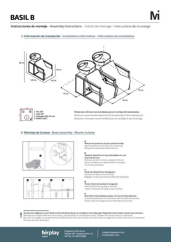 Mirplay Wascheinheit Basil mit weißem Waschbecken