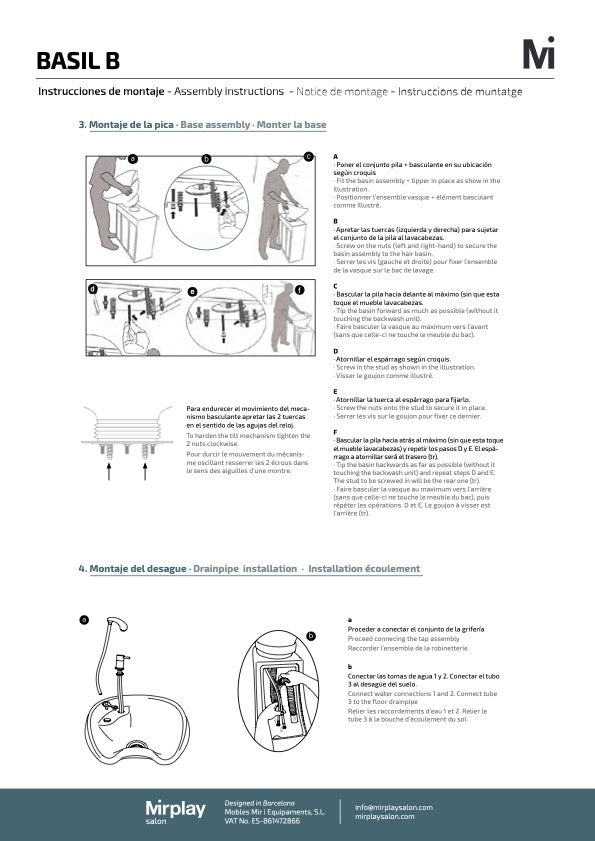 Mirplay Wascheinheit Basil mit weißem Waschbecken