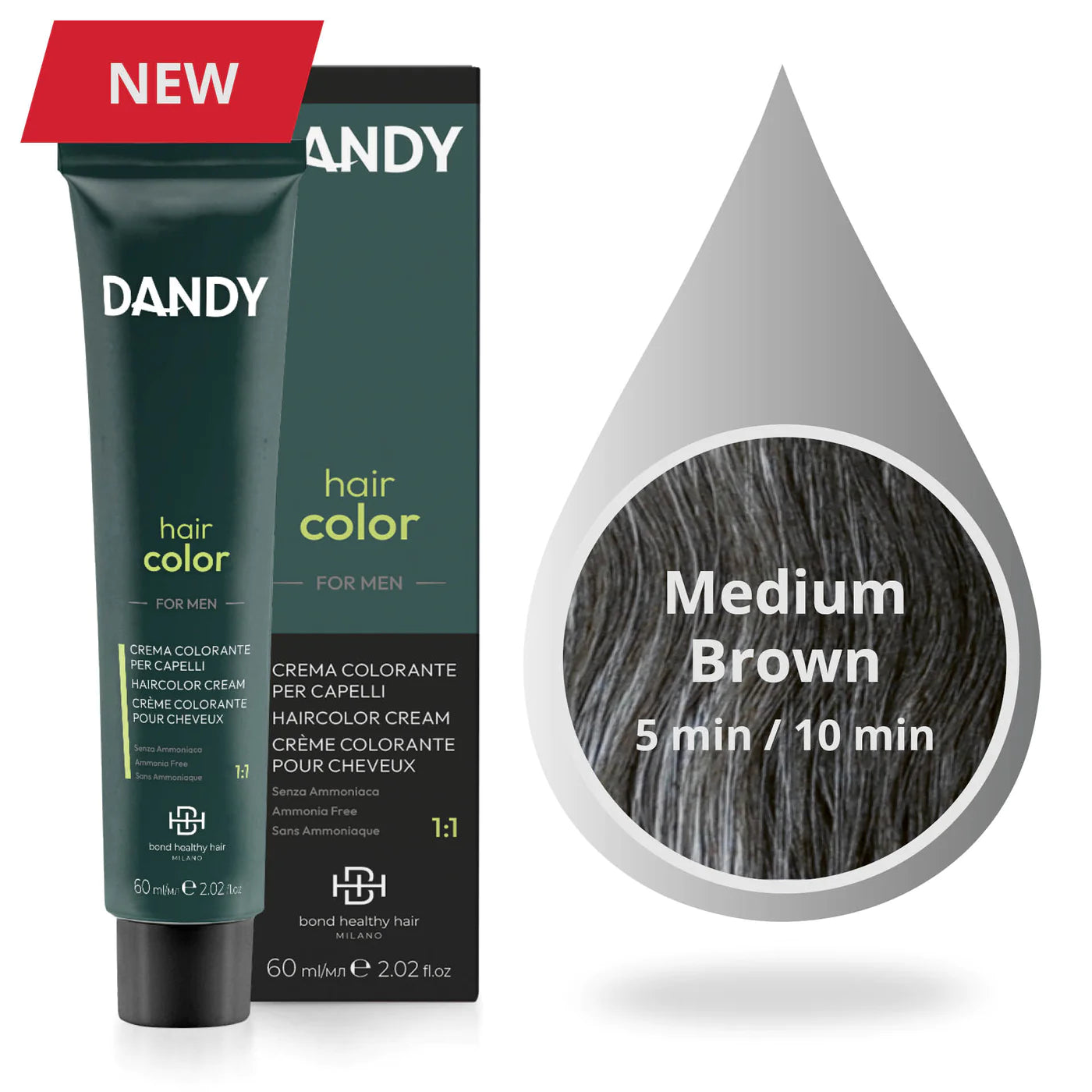 Dandy MAN HAARKLEUR 4 (MIDDEN BRUIN) - 60ml