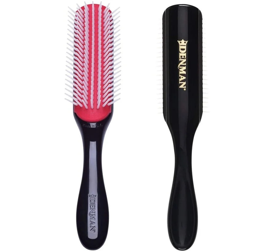 Denman D3 Black/Red Medium Brush 7 Rows - 12 Pieces