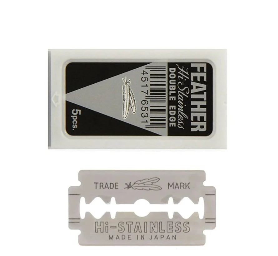 Razzaro Double Edge Safety Razor Black inc 5 Feather Blades