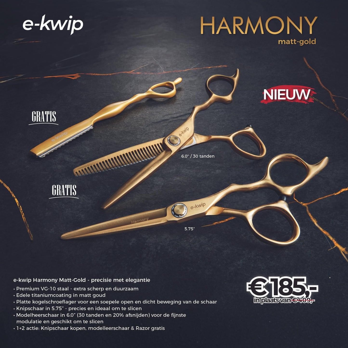 E-Kwip Harmony Set Matt-Gold