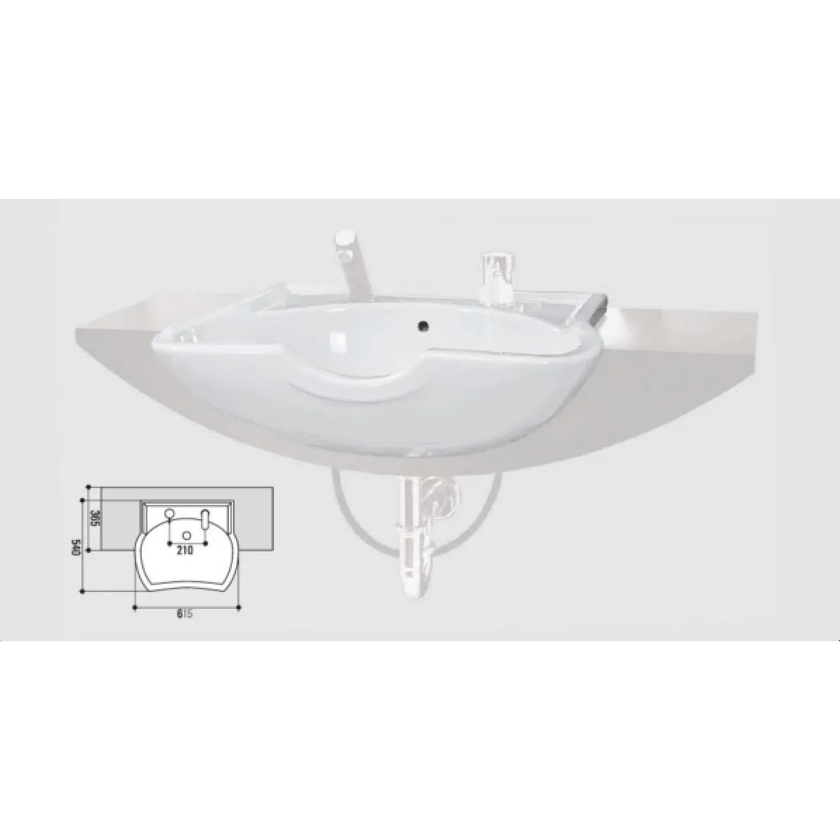Jobst Barberpoint Waschbecken mit Arbeitsplatte