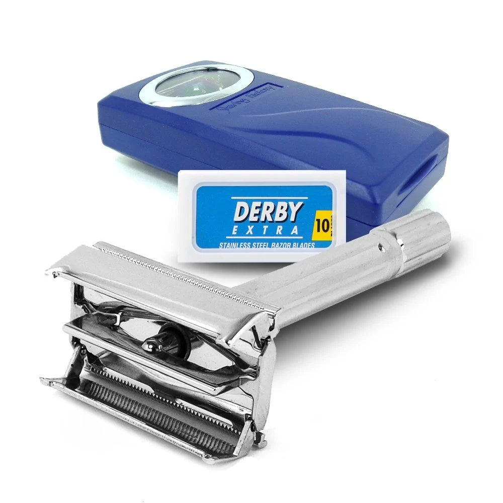 The Shave Factory Classic Safety Razor + 10 Derby Blades