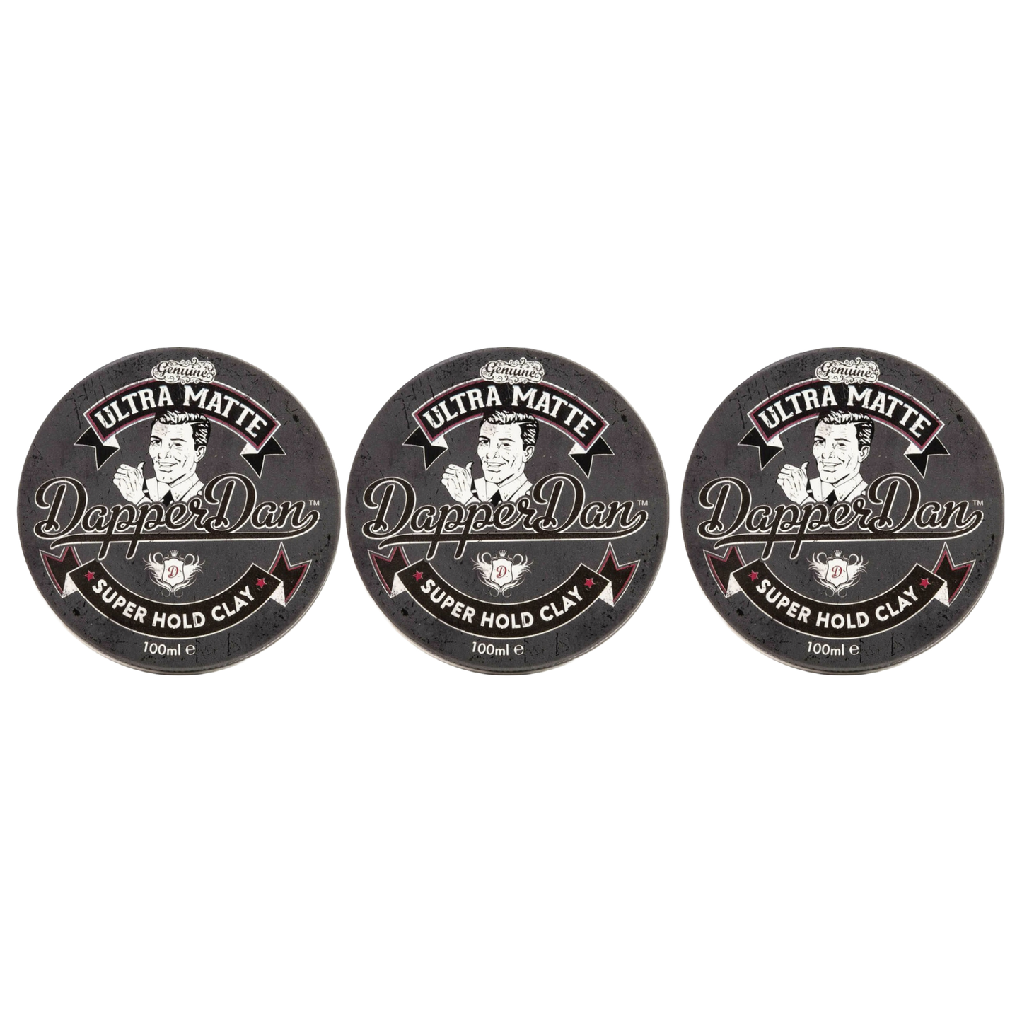 Dapper Dan Ultra Matte Super Hold Clay 100ml - 3 PIECES