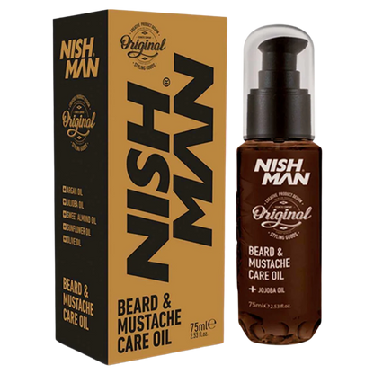 Nish Man Beard and Moustache Care Oil 75ml - 3 Pieces