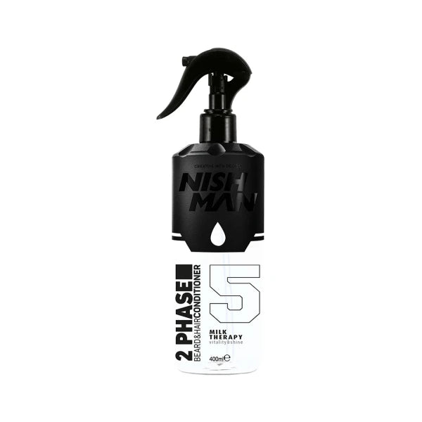 Nish Man 2 Phase Beard & Hair Conditioner MILK THERAPY 400ml - 6 Pack