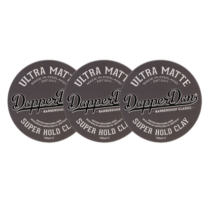Dapper Dan Ultra Matte Super Hold Clay 100ml - 3 STÜCK