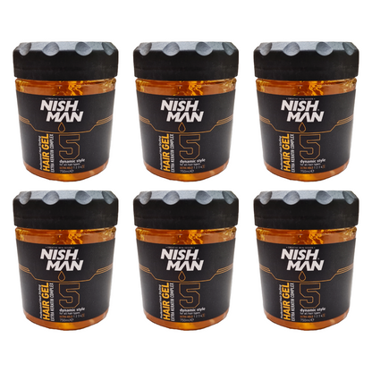 Nish Man Haargel Extra Keratine Complex 750ML - 6 Stuks