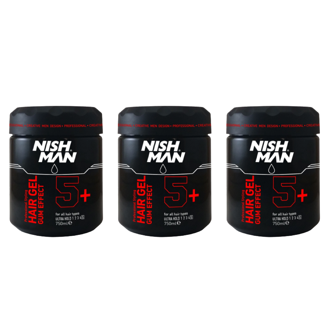 Nish Man Nish Man Haargel Gum Effect 5+ 750ML - 3 Stuks