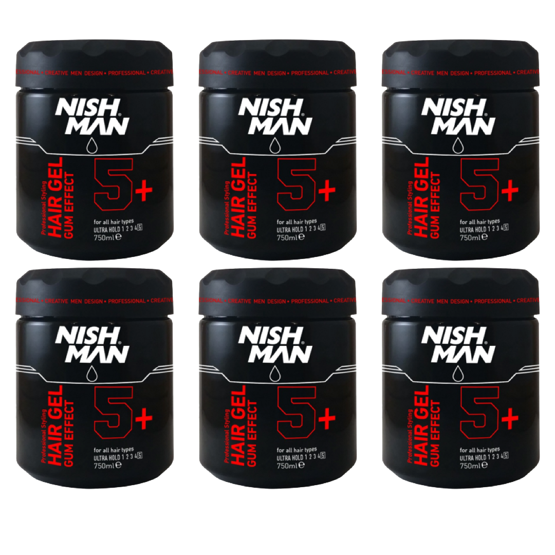 Nish Man Nish Man Haargel Gum Effect 5+ 750ML - 6 Stuks