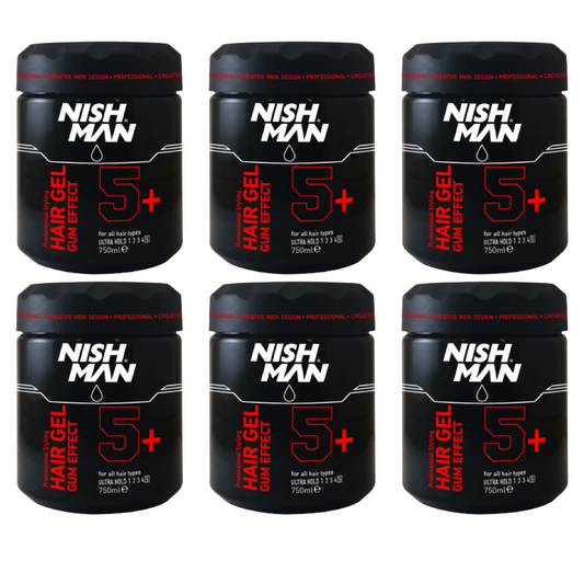 Nish Man Nish Man Haargel Gum Effect 5+ 750ML - 6 Stuks