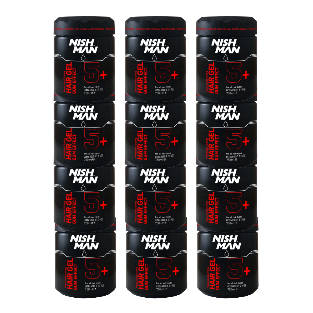 Nish Man Nish Man Haargel Gum Effect 5+ 750ML - 12 Stuks