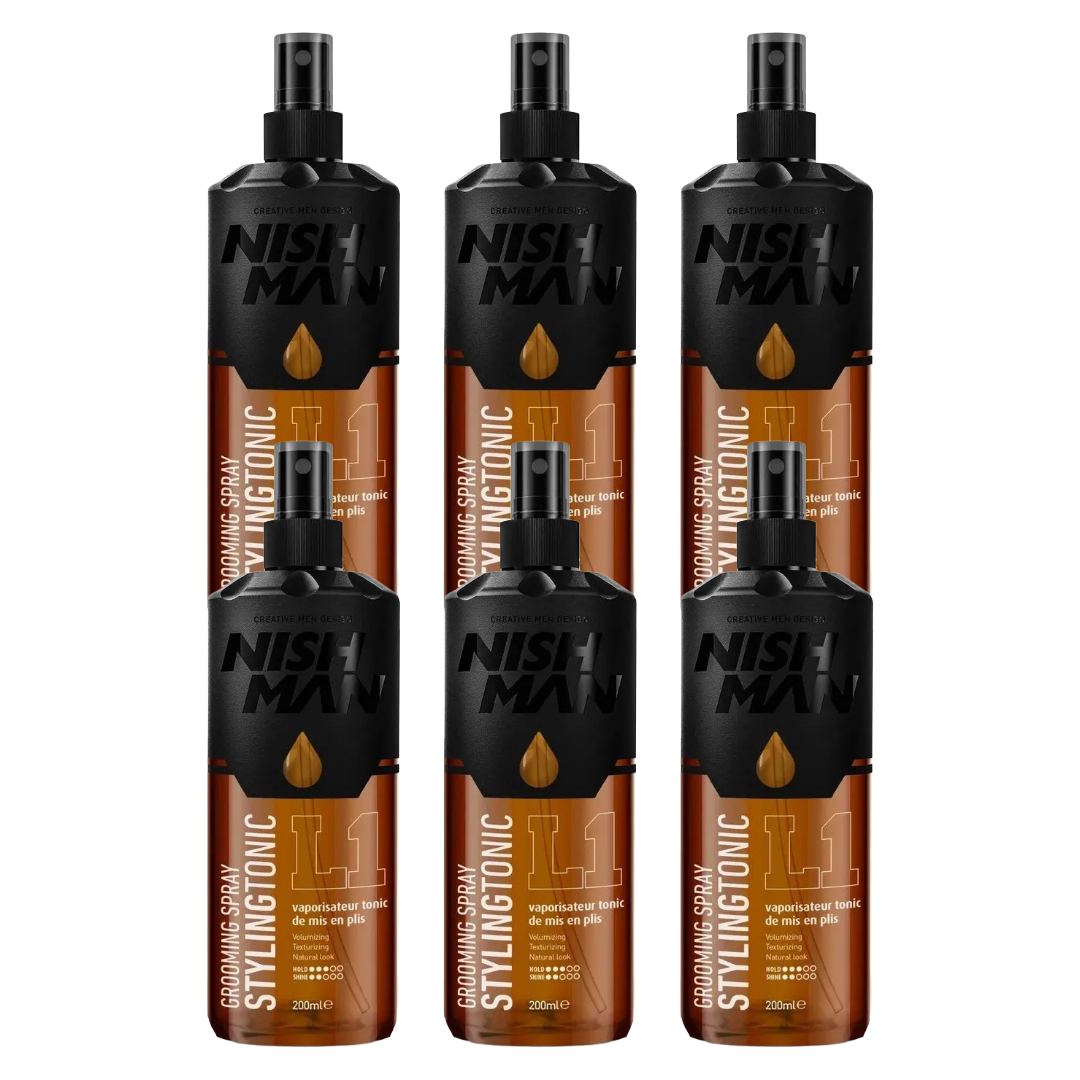 Nish Man Grooming Spray Styling Tonic 200ml - 6 Pieces