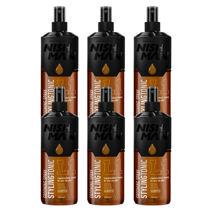 Nish Man Grooming Spray Styling Tonic 200ml - 6 Pieces