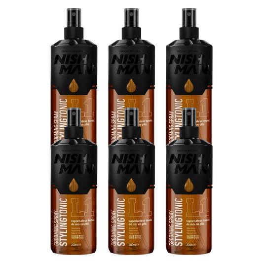 Nish Man Grooming Spray Styling Tonic 200ml - 6 Pieces