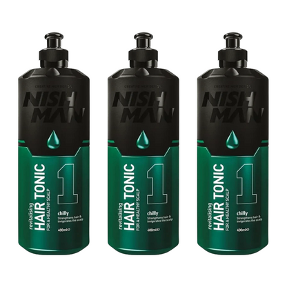 Nish Man Hair Tonic 1 Chilly 400ml - 3 Pieces