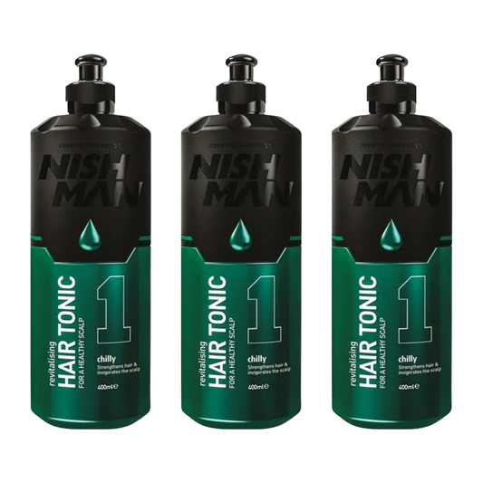 Nish Man Hair Tonic 1 Chilly 400ml - 3 Pieces