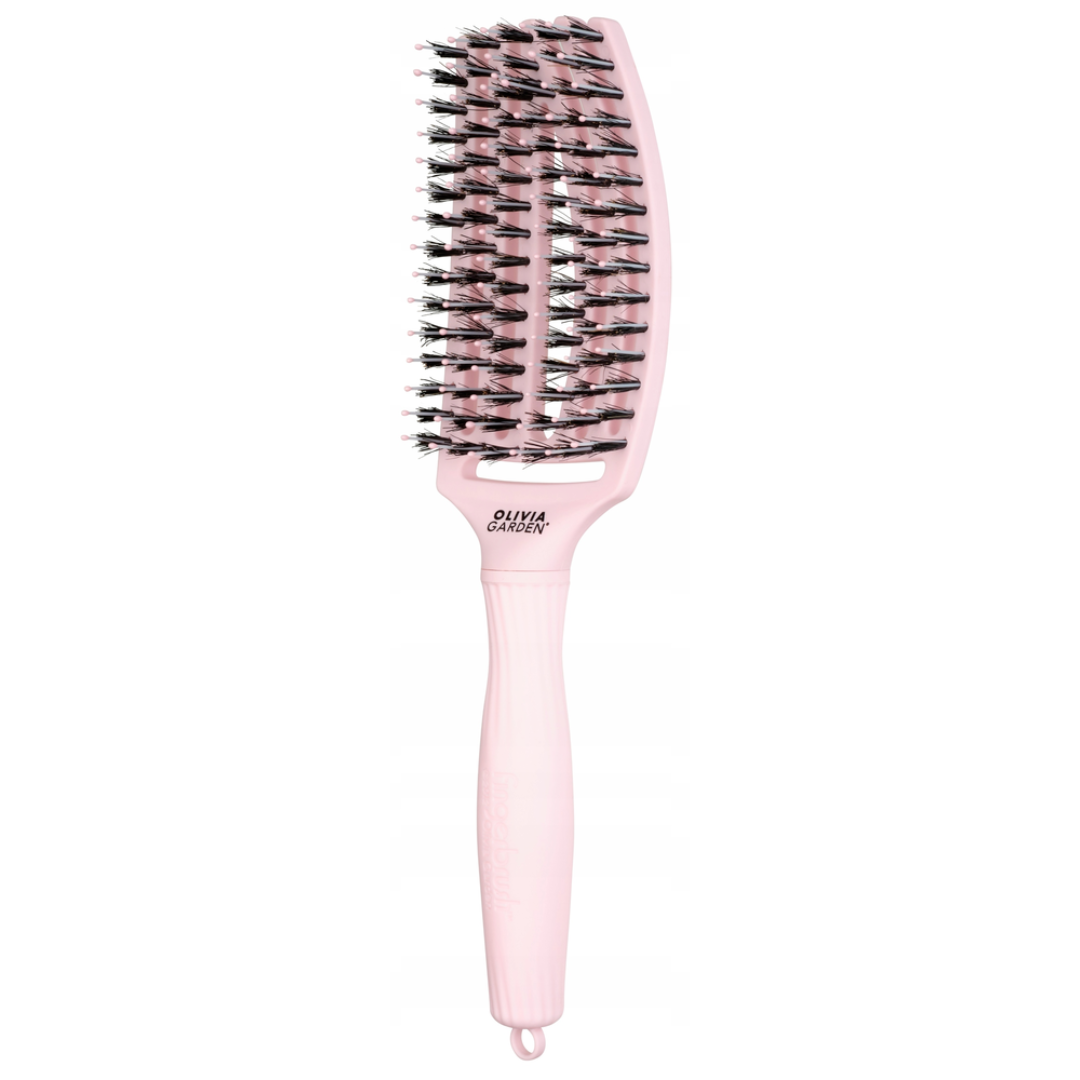 Olivia Garden Vingerborstel PASTEL ROZE - Medium