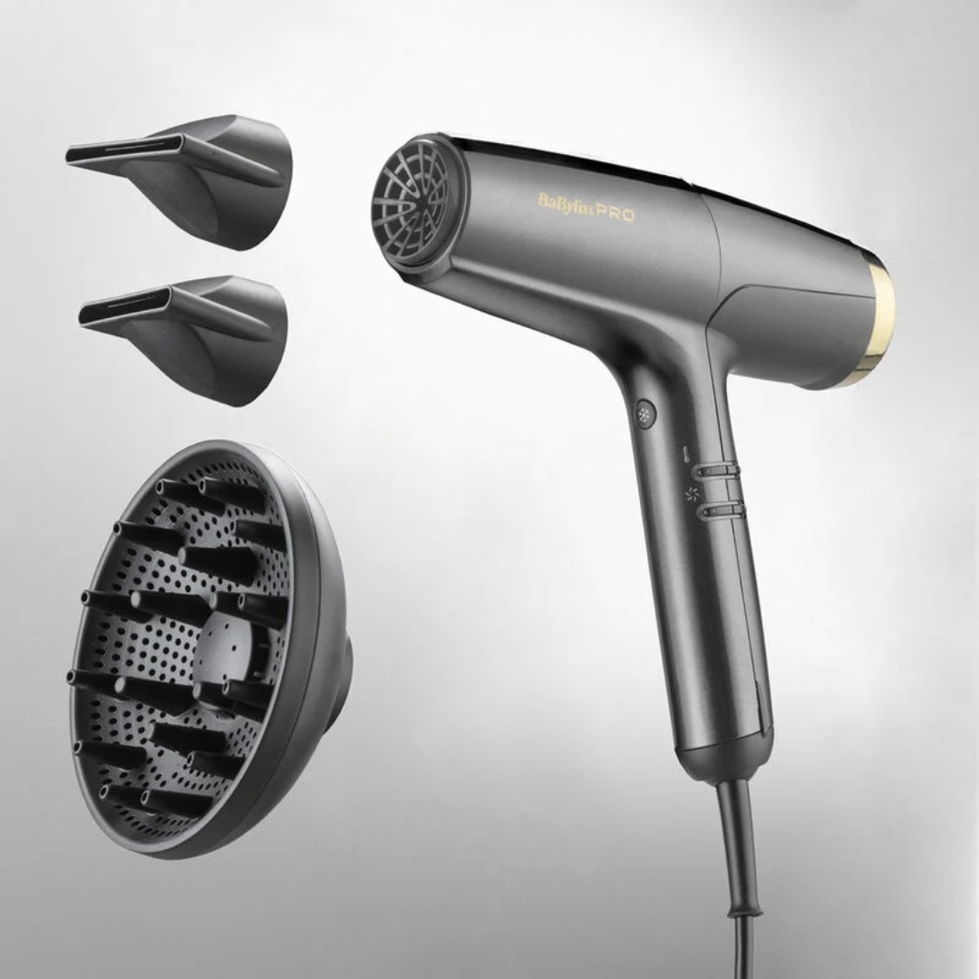 Babyliss Pro FALCO Advanced Professioneller digitaler Haartrockner, Schwarz/Gold