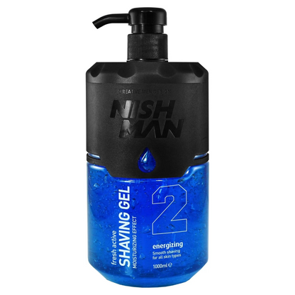 Nish Man Scheergel 2 Energizing 1000ml - 3 Stuks