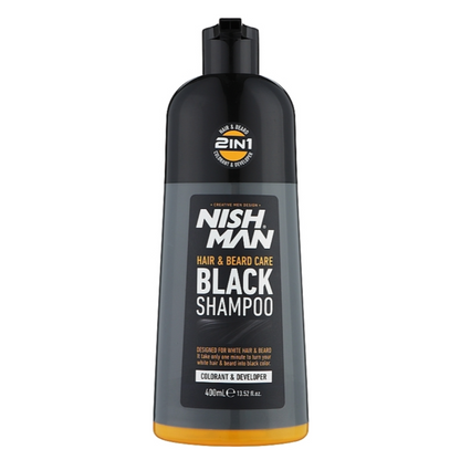 Nish Man Hair & Beard Care Black Shampoo 400ml