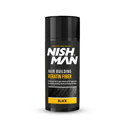 Nish Man Hair Building Keratin Fiber Black Kit + Sealing Spray