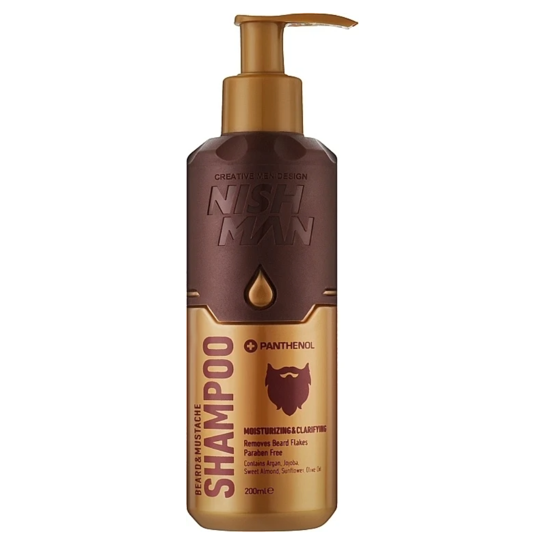 Nish Man Beard & Mustache Shampoo with Panthenol 200ml