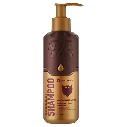 Nish Man Beard & Mustache Shampoo with Panthenol 200ml - 6 Pieces