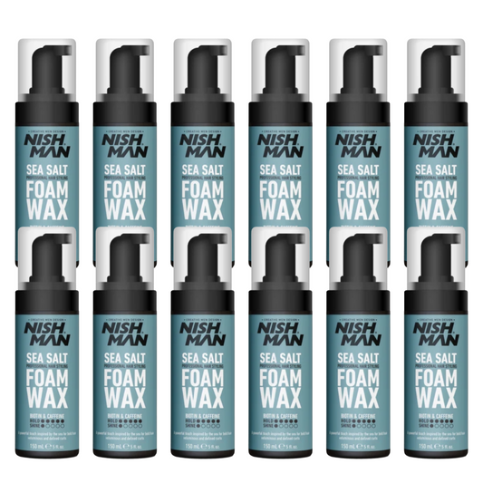 Nish Man Sea Salt Foam Wax 150ml - 12 stuks