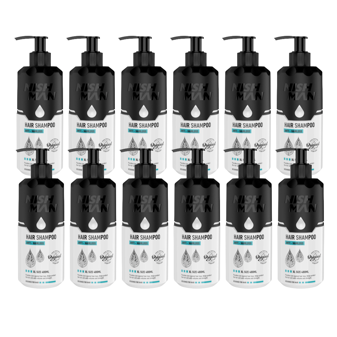 Nish Man Anti-Hair Loss Shampoo 480ml - 12 PCS