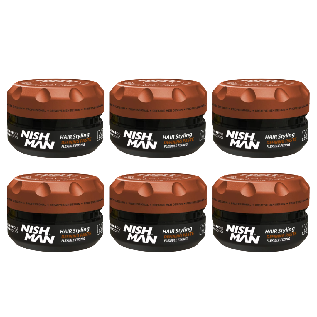 Nish Man M7 Matte Hair Styling Defining Paste Flexible Fixing 100 ml - 6 Pack
