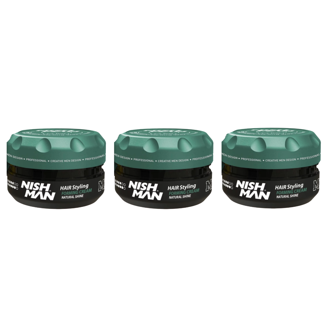 Nish Man M8 Matte Hair Styling Forming Creme Natural Shine 100 ml - 3 Pack
