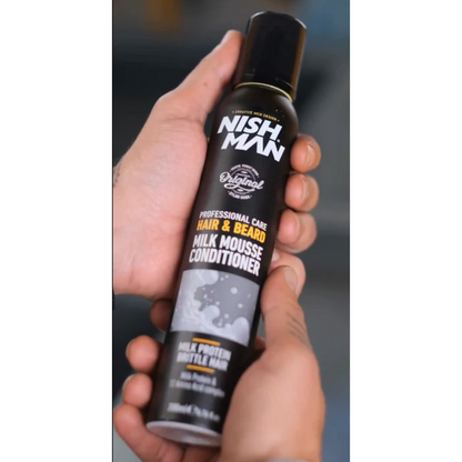 Nish Man Hair & Beard Milk Mousse Conditioner 200ml