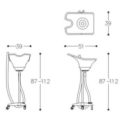 Alteq Mobiles Waschbecken, verstellbares Pedal 