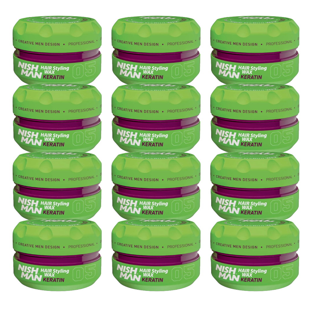 Nish Man Hair Styling Wax KERATIN 05 - 150ml - 12 PCS