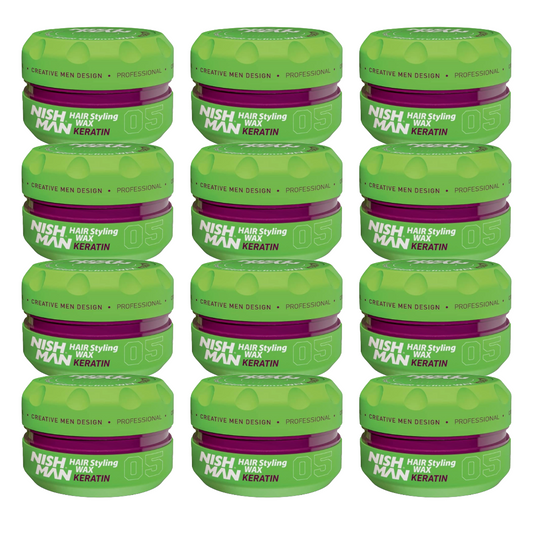 Nish Man Hair Styling Wax KERATIN 05 - 150ml - 12 PCS