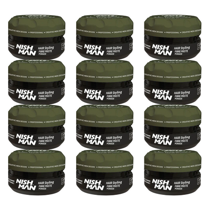 Nish Man Fibre Paste Haarstyling Pomade F2 - 100ml - 12 stuks