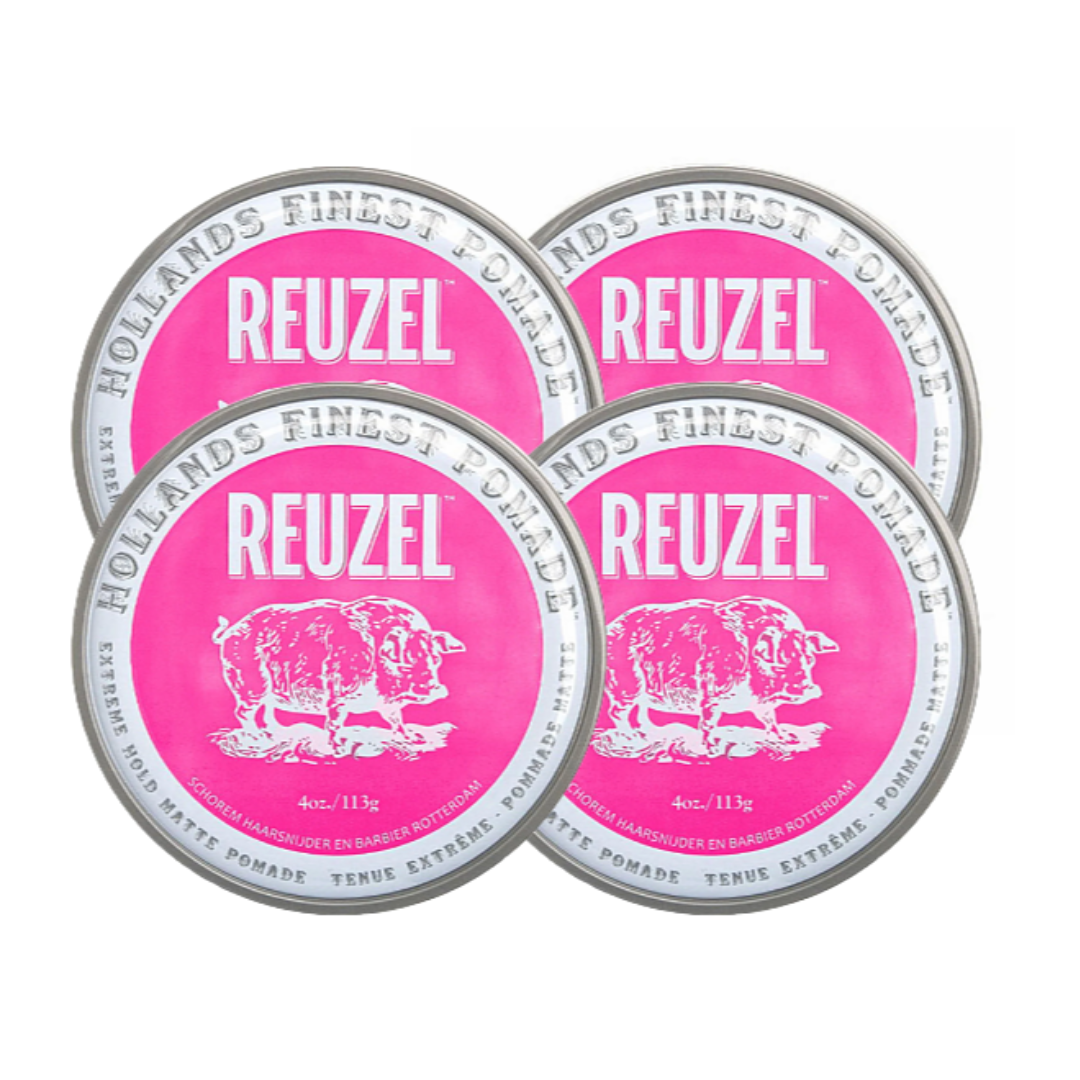 Reuzel Pomade Extreme Hold Matte Pink 113g - 4 Pieces